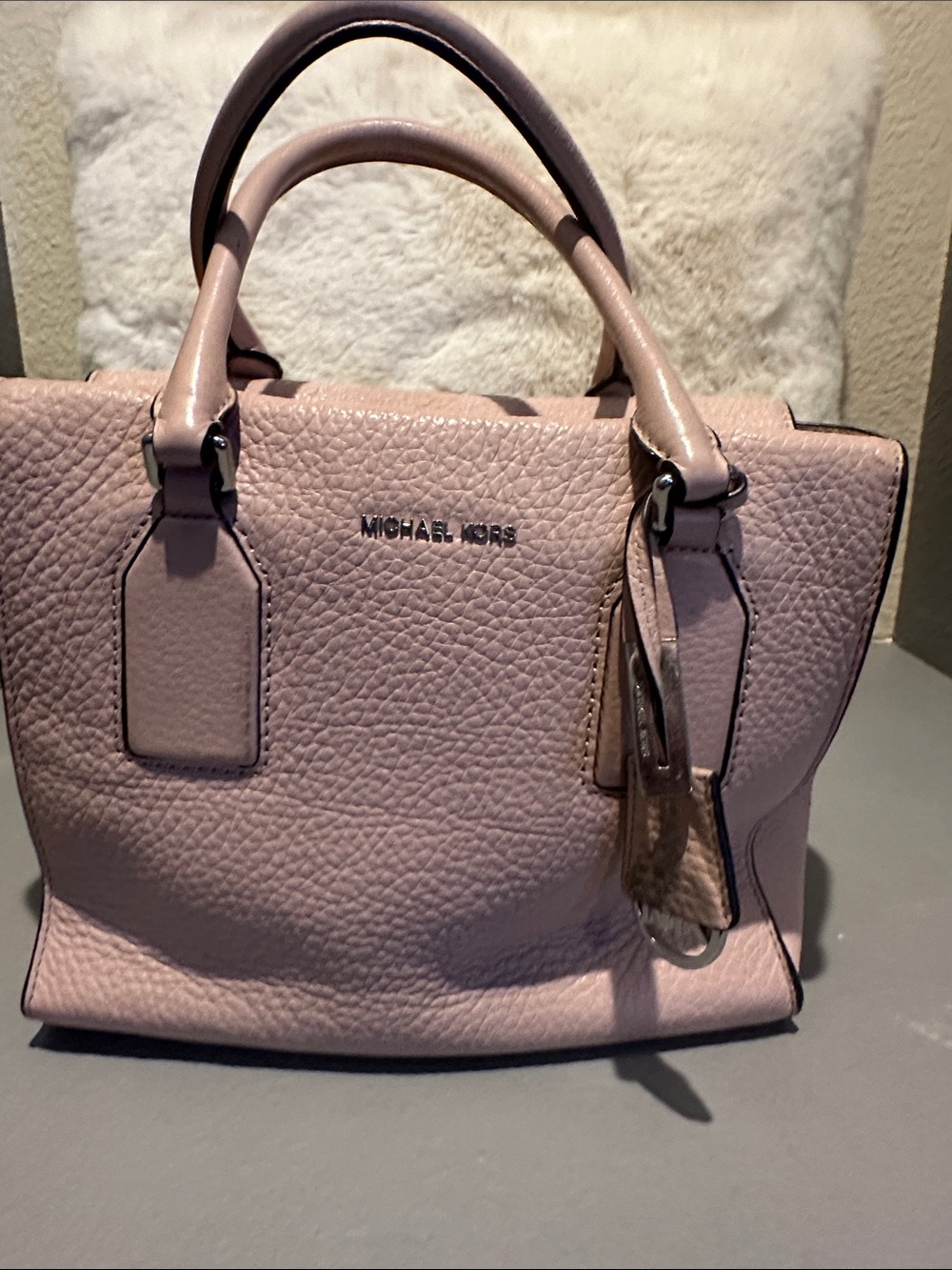 Michael Kors Light Pink Pebbled Leather Satchel